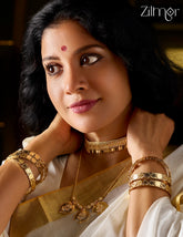 SG1011869 - Gold Tone Kaashu Lakshmi Pendant Chain Necklace 2-Zilmor